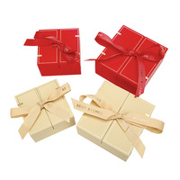 Boîte cadeau pour bijoux en papier écologique avec logo personnalisé, doublée de velours, à double ouverture pour bracelets, boucles d'oreilles, bagues