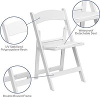 Chaise Pliante en Résine Blanche, Légère et Robuste (1000lb), pour Banque, Mariage, Extérieur, Prix Abordable