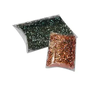 Forma De Almohada Desechable Color de lujo Mini Pequeño PET transparente Plegable Caja de embalaje transparente de plástico para cosméticos