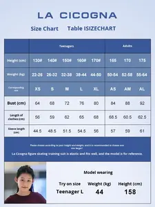 فستان تنورة احترافي للتقييم من La Cicogna، تصميم جديد لملابس الأداء للكبار، مناسب لجميع الفصول مع حماية للورك وتزيين بالدانتيل وأحجار الراين للأطفال - Product Image 3