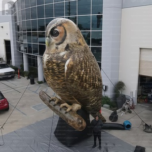 Statue géante gonflable réaliste d'hibou personnalisée avec éclairage LED, modèle animal pour centre commercial/plaza/parc extérieur/événement sur le thème de la faune - Product Image 2