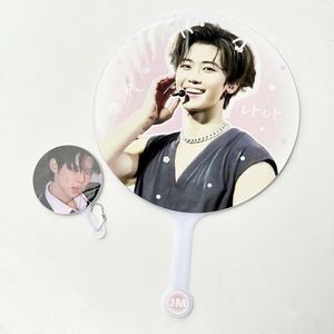 Custom New Kpop <b>Mini</b> <b>Hand</b> Fan Cute Double-Sided PVC Plastic Craft in Heart Shape Picket - Product Image 3