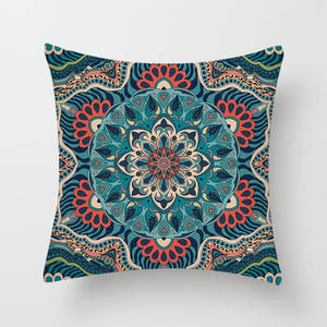 INSHRE sarung bantal persegi geometris, kain perca warna-warni cetak Mandala, sarung bantal kamar tidur bantal Sofa rumah - Product Image 4