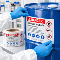 Étiquettes personnalisées pour fûts de produits dangereux – Autocollants de sécurité ignifuges et corrosifs, résistants aux intempéries et aux produits chimiques pour extérieur