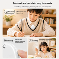Dispositif de traduction portable AI pour la pratique de la pratique de la langue anglaise et la traduction multilingue, rechargeable, pour enfants