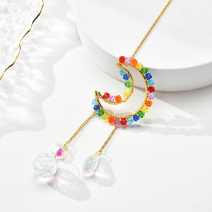 Set <span class=keywords><strong>di</strong></span> Quattro Pezzi in Cristallo K9 con Stella e <span class=keywords><strong>Luna</strong></span> <span class=keywords><strong>Arcobaleno</strong></span>, Acchiappasole per Finestre e Giardini, Stile Pastorale Fatto a Mano, Vendita Diretta dalla Fabbrica - Product Image 4