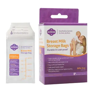 Custom brand box pack plastic breast milk storage bag