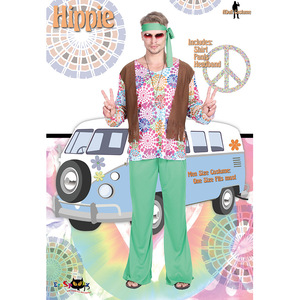 Disfraz de Hombre Hippie para Actuaciones en Escenario, Estampado Floral Verde, Fibra de Poliéster, Primavera 2018 - Product Image 2