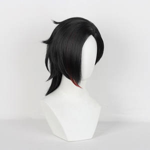 Parrucca nera corta all'ingrosso 45cm media dritta lega di leggende LOL Arcane Anime capelli sintetici Halloween festa Cosplay parrucca - Product Image 3