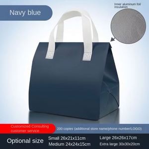 Non-woven Aluminum Foil Insulation Foldable Portable Cooler Bag Zipper Closure Custom Film Takeaway Milk Tea Food Delivery - Product Image 6