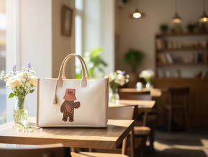 Borsa tote da donna in tessuto non tessuto con stampa cartoon, stile casual, due manici, apertura superiore, capacità 3L - Product Image 2