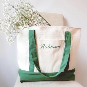 Custom Logo Canvas Fabric Packaging Tote <strong>Bag</strong> with Zipper <strong>Women</strong> <strong>Beach</strong> Tote <strong>Bag</strong> - Product Image 2