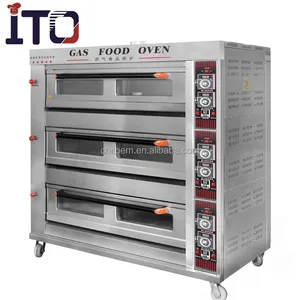 Industrial Stainless Steel 3 Deck Gas Bread Baking Oven for Heavy Duty Bread Making