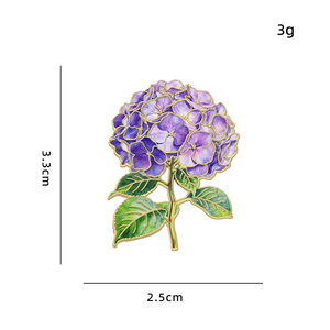 Broches de Flor de Hortênsia em Esmalte para Jaquetas, Chapéus e Mochilas para Mulheres e Amantes de Flores - Product Image 3