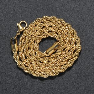 ヒップホップ ステンレス ロープチェーン ネックレス 2mm/3mm/5mm 男女兼用 ファッションジュエリー - Product Image 5