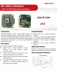 Nueva Cámara Industrial a Color de Nivel de Placa USB 3.0 de 1.3MP HIK ROBOT MV-CB013-A0UC-C Original - Product Image 3