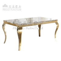 Tables de salle à manger de mariage en acier inoxydable or/argent de meubles d'événements de partie d'hôtel de prix usine bon marché