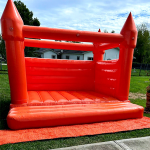 Château gonflable orange de qualité commerciale pour enfants, pour fêtes et jeux en plein air - Product Image 1