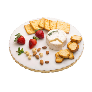 Xoay bằng đá cẩm thạch trắng lười biếng Susan Turntable bánh đứng đá tự nhiên thực phẩm Tấm pho mát phục vụ Khay cho Đảng và đám cưới - Product Image 5