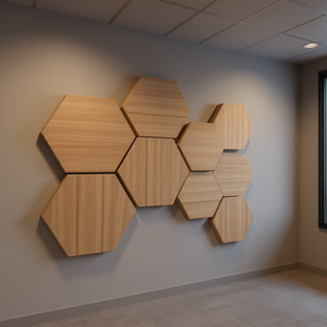 Paneles Acústicos Hexagonales de Madera Modernos Akupanel, 8 Piezas, Absorbentes de Sonido, para Salón, Estudio u Oficina - Product Image 2