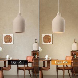 Lampe de chevet minimaliste pour chambre à coucher, en <span class=keywords><strong>ciment</strong></span>, style japonais, pour hôtel, restaurant, bar, décorée avec un seul lustre, luminaire suspendu Wabi Sabi - Product Image 5