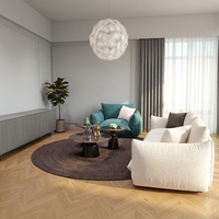 Ensemble de meubles de salon d'hôtel de luxe, canapé en tissu blanc moderne et fauteuil bleu sarcelle pour la décoration de la zone de réception de la suite