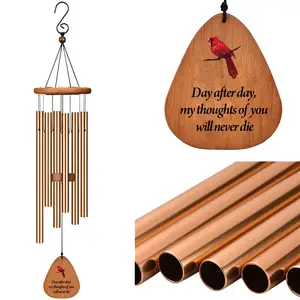 Outdoor Metal Aluminum Tube Sympathy Wind Chimes Customizable Patterns Text Relatives Pet Memorial Wind Chimes
