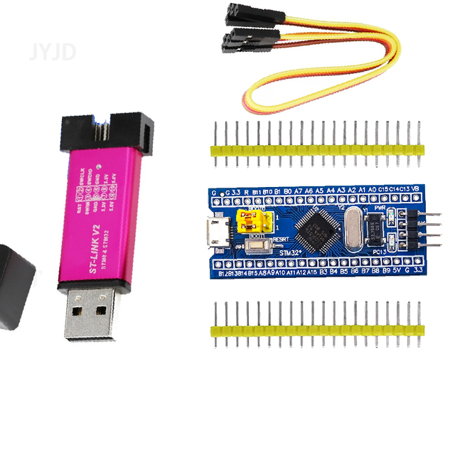 ST-LINK V2 Programmer STM8 STM32 Simulator Debugger Downloader Burner With Cover DuPont Cable for MCU Programming Development