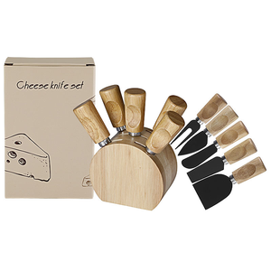 थोक स्टेनलेस स्टील पनीर उपकरण लकड़ी के हैंडल और धारक के साथ पनीर मक्खन स्लिसर चाकू - Product Image 5