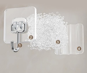 Trong suốt tự dính tường móc cho nhà bếp phòng tắm phòng khách phòng ngủ Mug chủ Rack & cửa S sử dụng với thực phẩm an toàn - Product Image 4