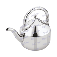 Bouilloire à thé Maxfresh en acier inoxydable de haute qualité, design arabe épuré, écologique, sans BPA, compatible lave-vaisselle et micro-ondes, en métal