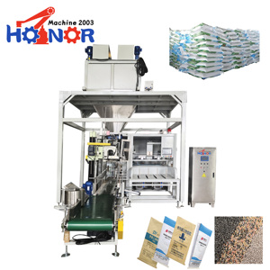 Machine d'emballage automatique pour riz, sucre, <span class=keywords><strong>sel</strong></span>, aliments pour animaux, granulés, 10 kg, 25 kg, 50 kg, machine d'emballage automatique - Product Image 4