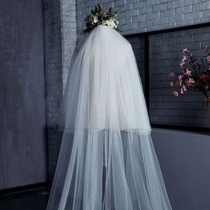 Voile de mariée long de style cathédrale avec peigne, deux couches, bord coupé, Complementos Brand USA Mairun823 Chine - Product Image 2