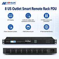 PDU intelligent 19" 1U pour projets de serveurs Edge Computing 16A-63A avec surveillance IP à distance et contrôle individuel des prises