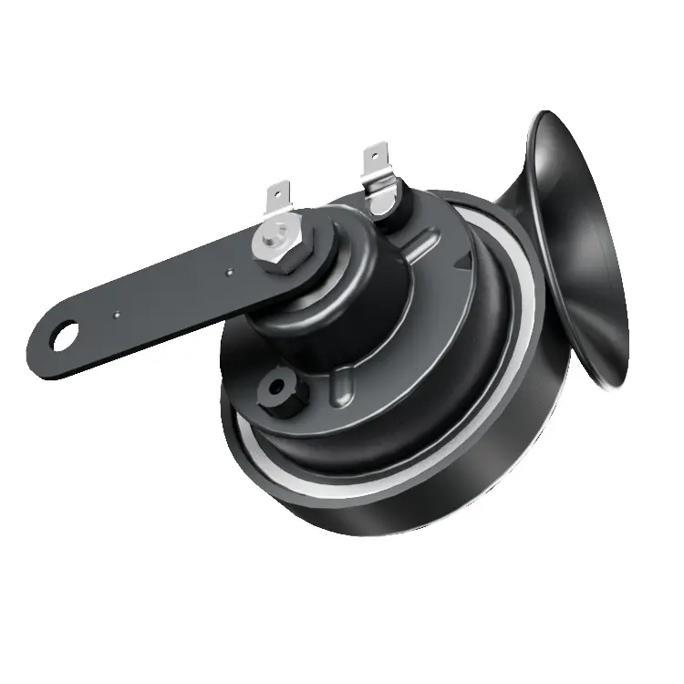 Neues 12V Snail Autohorn Zwei-Töne Fanfare Kontaktpunkt 2-Wege Lautsprecher-Design 410 dB-510 dB Ton aus langlebigem Aluminium schwarz Gua