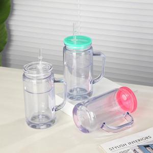 20oz Double Wall Snowglobe Kids <b>Plastic</b> <b>Snow</b> <b>Globe</b> Cups Tumblers Mug with Handle Predrilled Hole Plug - Product Image 2