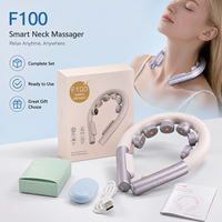Masseur de cou portable avec chaleur et impulsions électriques, appareil de massage multi-points rechargeable pour le massage des épaules et du cou