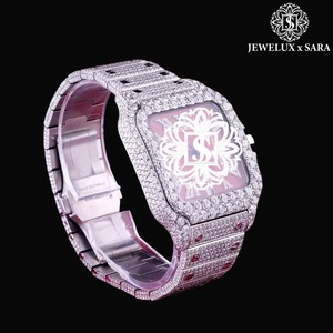 Reloj de Diamantes Blancos de Primera Calidad con Caja de Acero Inoxidable para Bodas y Compromisos Disponible a Buen Precio - Product Image 2