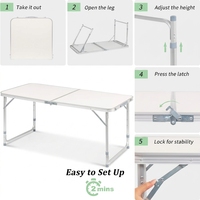 Table pliante en aluminium sûre et pliable avec pieds antidérapants pour le camping, la plage, les barbecues, les fêtes, résistante jusqu'à 80 kg