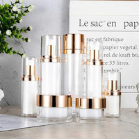 Flacons pulvérisateurs à fine brume en PET plaqués or 50 ml et 100 ml - Pompe blanche or pour le corps |   Sérum pour le soin de la peau, emballage cosmétique