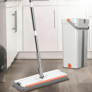 Serpillère plate magique 360° mains libres <span class=keywords><strong>pour</strong></span> nettoyage humide et sec, avec balai en microfibre et manche en acier, ensemble seau et serpillère <span class=keywords><strong>pour</strong></span> le nettoyage domestique - Product Image 6