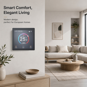 Thermostat de chauffage central pour maison avec écran tactile TFT, programmable hebdomadaire et menu multilingue - Product Image 1