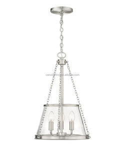 Moderno semplice in ottone ristorante <span class=keywords><strong>paralume</strong></span> in vetro lampadario per bancone bar ingresso camera da letto bar in metallo nero lampada a sospensione - Product Image 2