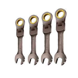 Clé à fourche mini standard britannique à manche court, réglable, finition nickel noir, pour réparation automobile et usage domestique, gain de temps - Product Image 1