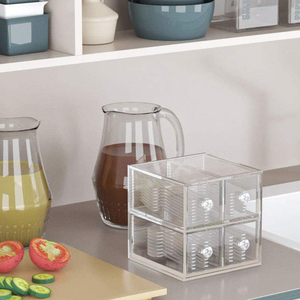 Hộp Sắp Xếp Và Lưu Trữ Ngăn Kéo <span class=keywords><strong>Acrylic</strong></span> Hộp Đựng Ngăn Kéo Trong Suốt 4 Ngăn Kéo Trưng Bày Cho Văn Phòng Phẩm Vật Tư Văn Phòng - Product Image 5