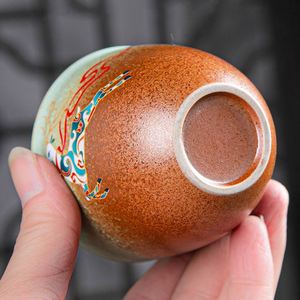Chinese Retro Style Kiln Change Handmade Ceramic <b>Teacup</b> 100/150ml Zen Printing Deer Tea Bowl Jianzhan Kung Fu Teaware Gift - Product Image 4
