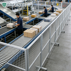 Clôture de sécurité mobile en profilé d'aluminium anodisé pour atelier, équipement de clôture industrielle épaissie sur mesure, clôtures d'isolation de zone - Product Image 1