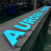 Letras de Canal LED Iluminadas Frontalmente en 3D Personalizadas para Bares y Discotecas, Letras Grandes de Aleación de Aluminio sin Marco para Decoración de Tiendas