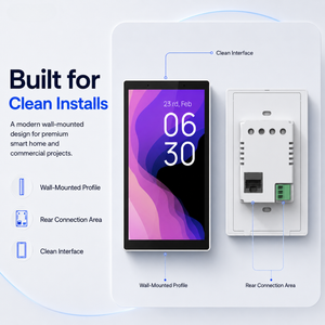 Interrupteur intelligent Zigbee WiFi Android Matter avec écran tactile 5 pouces, 2 prises, contrôle vocal et par application, pour maison et hôtel - Product Image 2