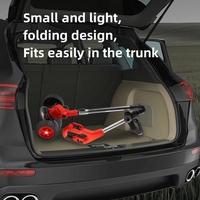 Tondeuse à gazon à poussée manuelle 21V Outils au lithium Tondeuse à gazon électrique Débroussailleuse avec roues